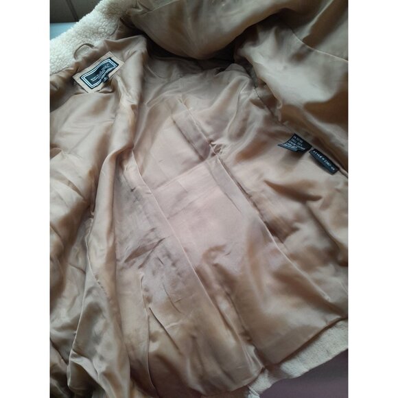 Vtg Womens Boho Western Suede Sherpa Clean Girl Quiet Luxury Sz Small Zip Jacket - Picture 12 of 16